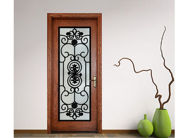 Advanced Custom Wrought Iron Entry Doors Iron Mosaic Glass Thickness 20-30 Mm